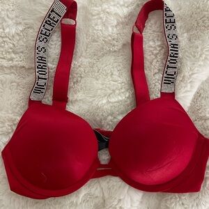 Victoria's Secret Red Shiny Strap Bra
